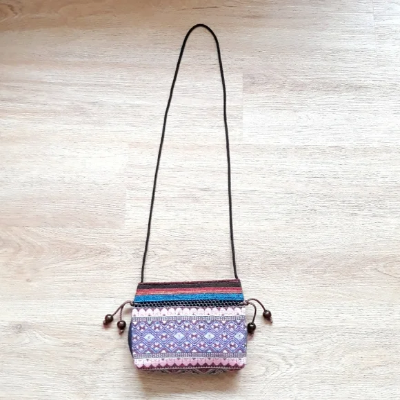 Handmade Hmong Colorful Textile Embroidered Crossbody Bag - Picture 10 of 11